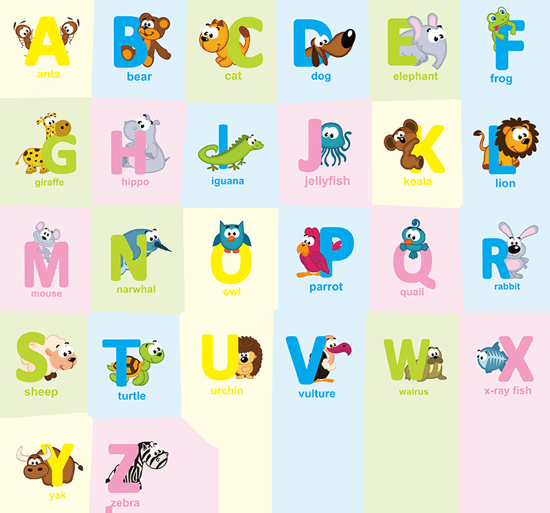 墙贴声母韵母音节卡通动物儿童幼儿园卧室客厅墙贴