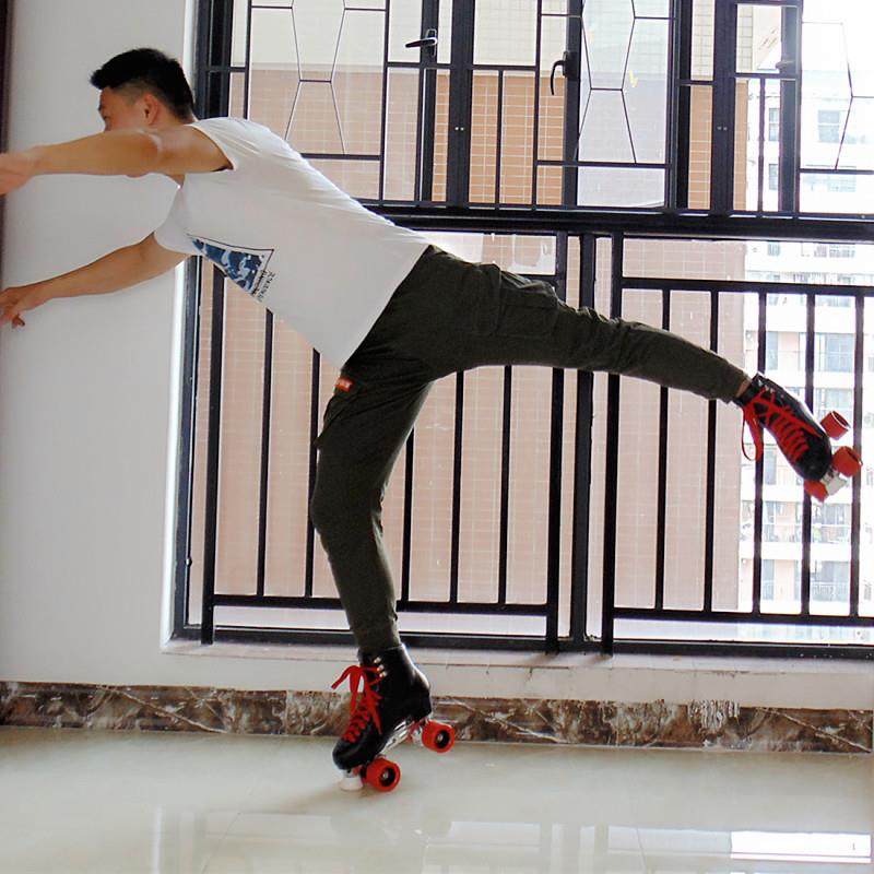 2020版红棉正品320t花样溜冰鞋双排轮滑鞋滚轴旱冰四轮