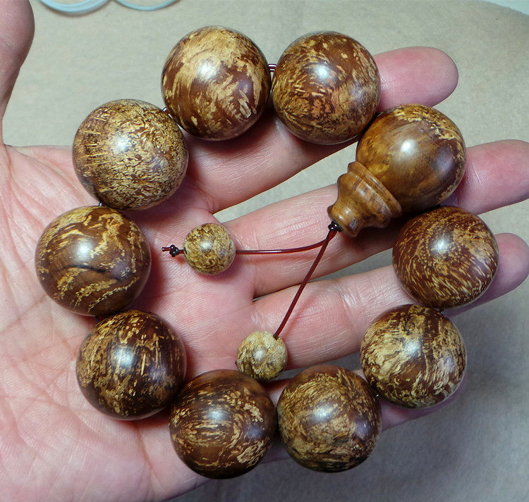 麻梨疙瘩手串佛珠金线25cm精品一物一拍佛珠