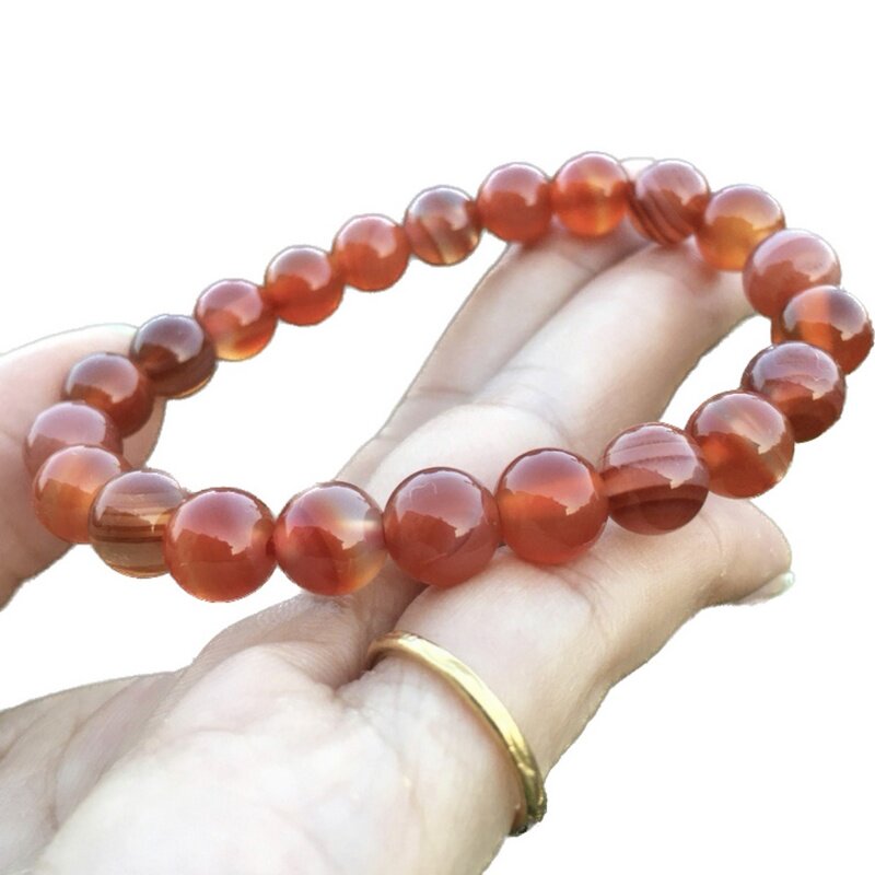 精品巴西纯天然冰彩血红玛瑙手链包邮8mm手链