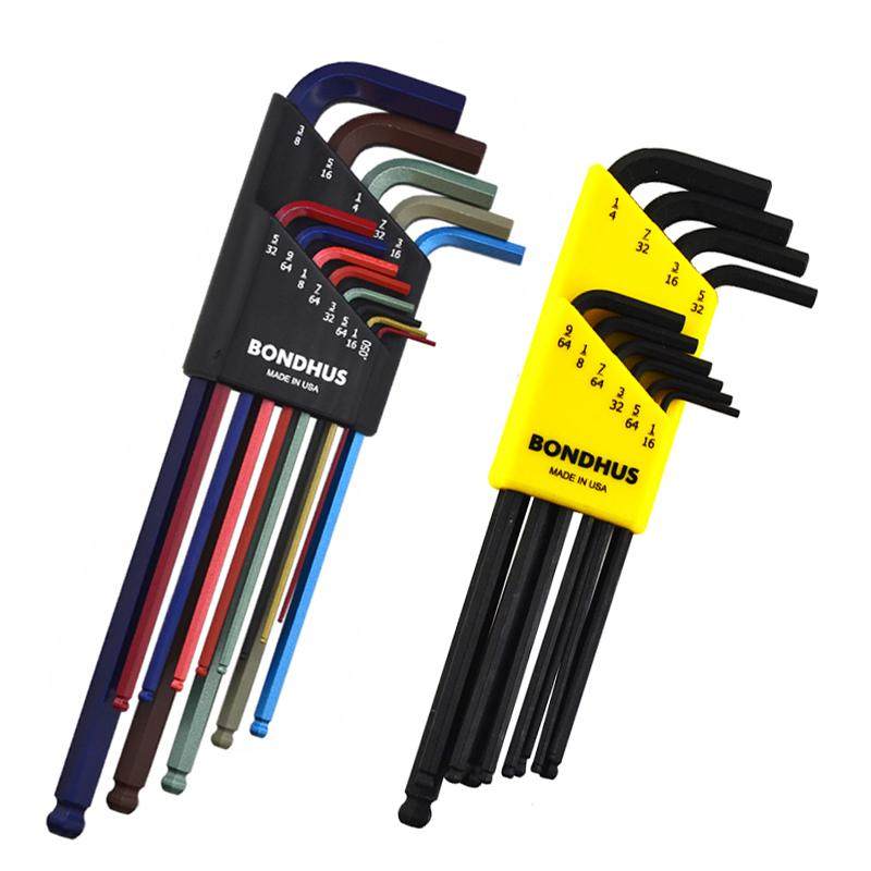 六角美国波顿英制扳手套装短头加长平头头球内六角扳手