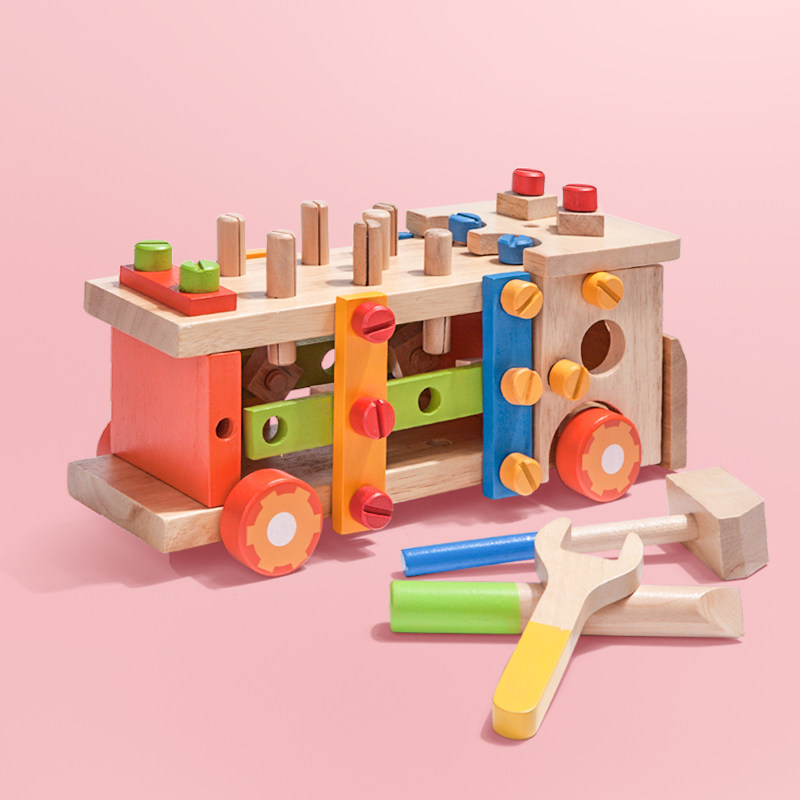 木玩世家儿童益智玩具拆装车宝宝动手可拆卸螺母组合拼装工具男孩