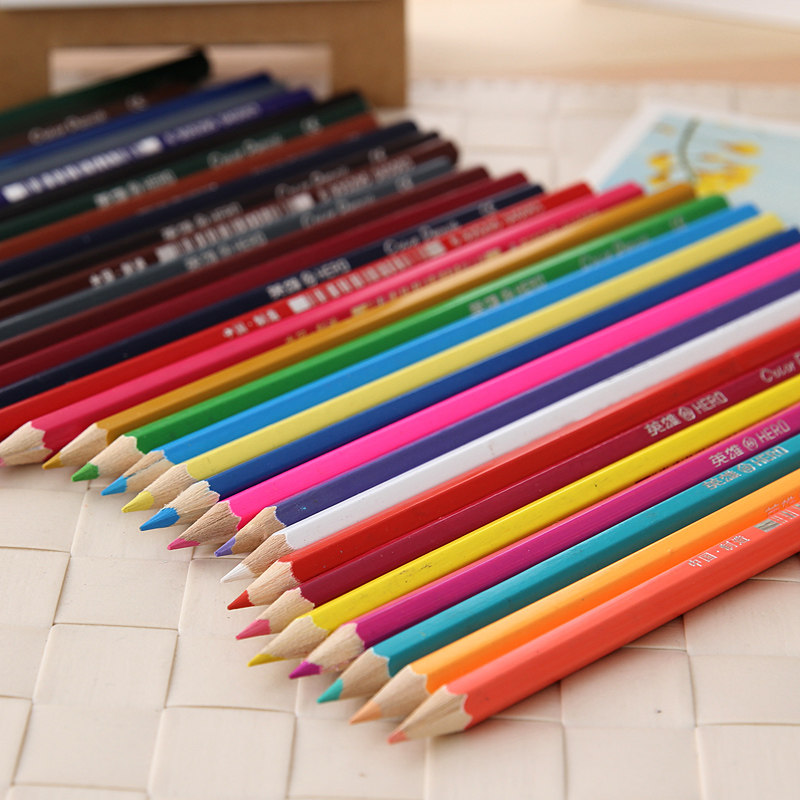 小学生儿童画画彩色铅笔卡通礼品装绘画五彩学习用品36色桶装