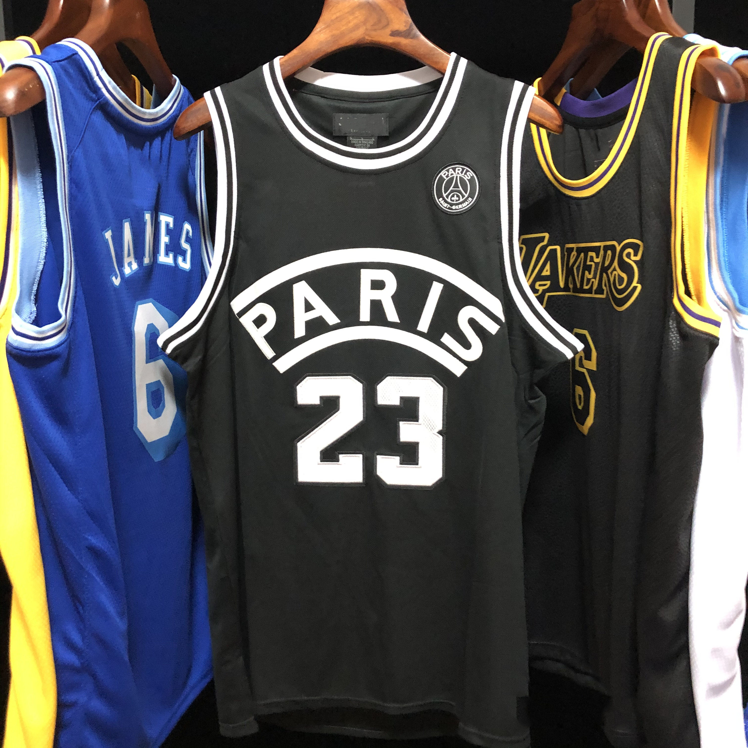 密绣版bape联名湖人队93号球衣复古黄色网眼刺绣篮球服