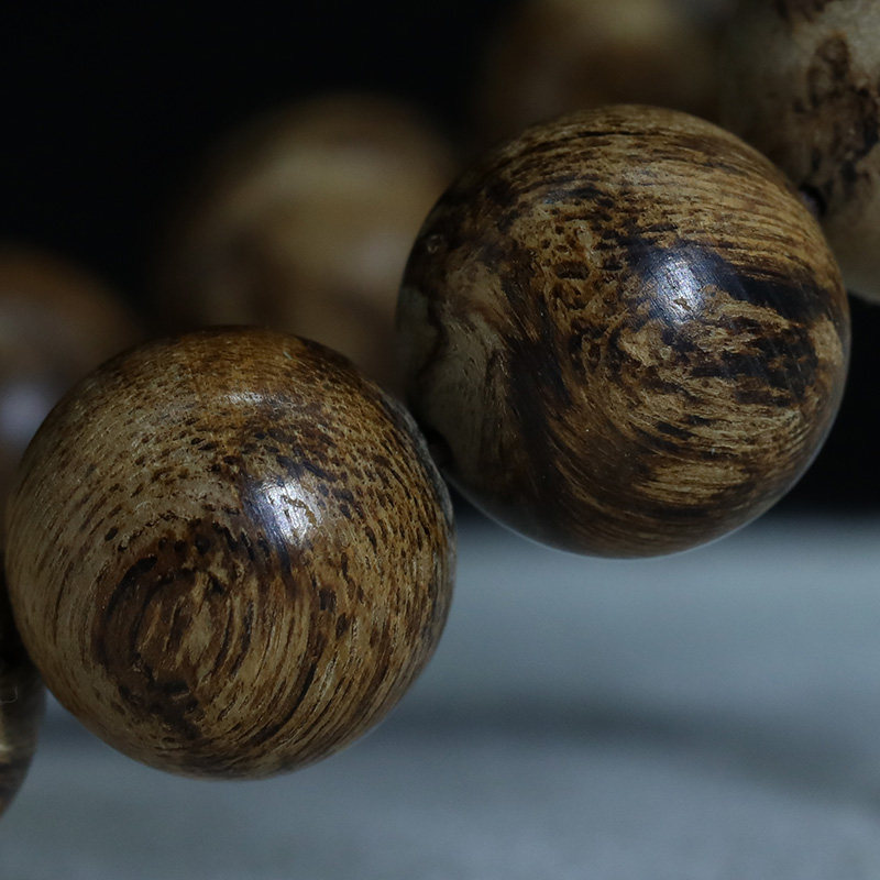 精品特惠越南红土老料沉香手串16mm282g虎斑甘甜小众木质珠串