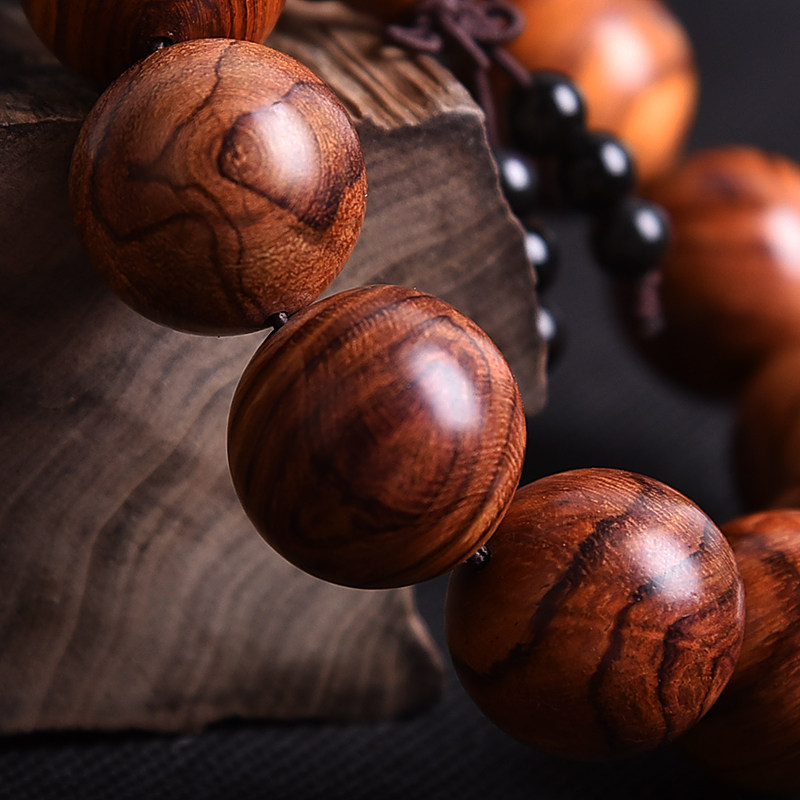 438g黄花梨降香黄檀20mm12颗佛珠手串山水虎皮手串