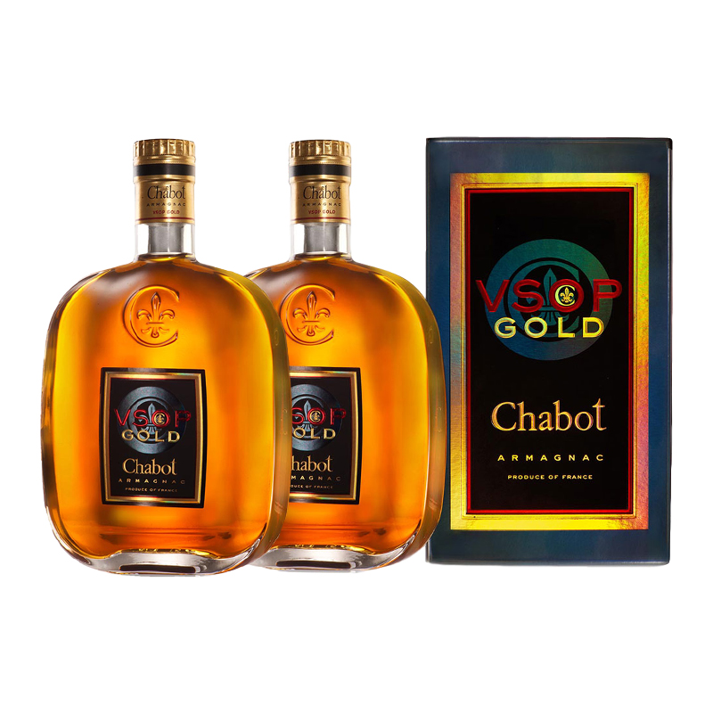 1l洋酒进口法国白兰地雅文品客vsop金装chabot白兰地