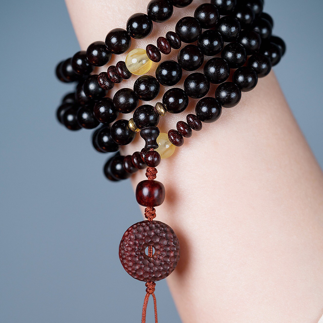 女款男女创意手链佛珠108颗8mm平安扣金星老料佛珠