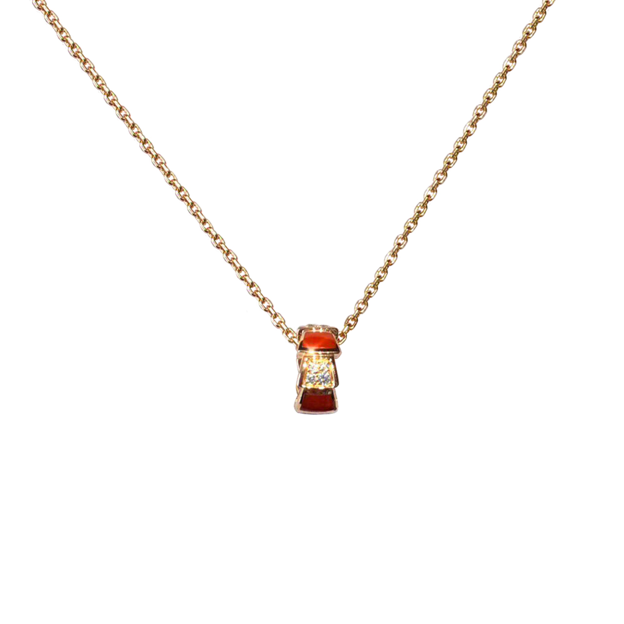 金红玉髓蛇红玉玫瑰18k系列serpenti宝格丽bvlgari项链项链