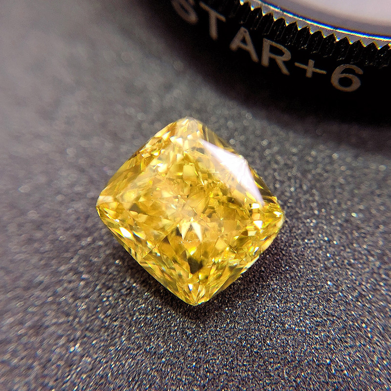 钻博士gia201克拉枕形黄钻裸钻fvysi2净度艳彩其他
