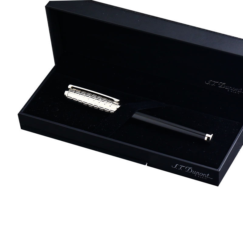 3折钢笔黑色菱形镀银法国签字笔金钢笔即刻dupont18k钢笔