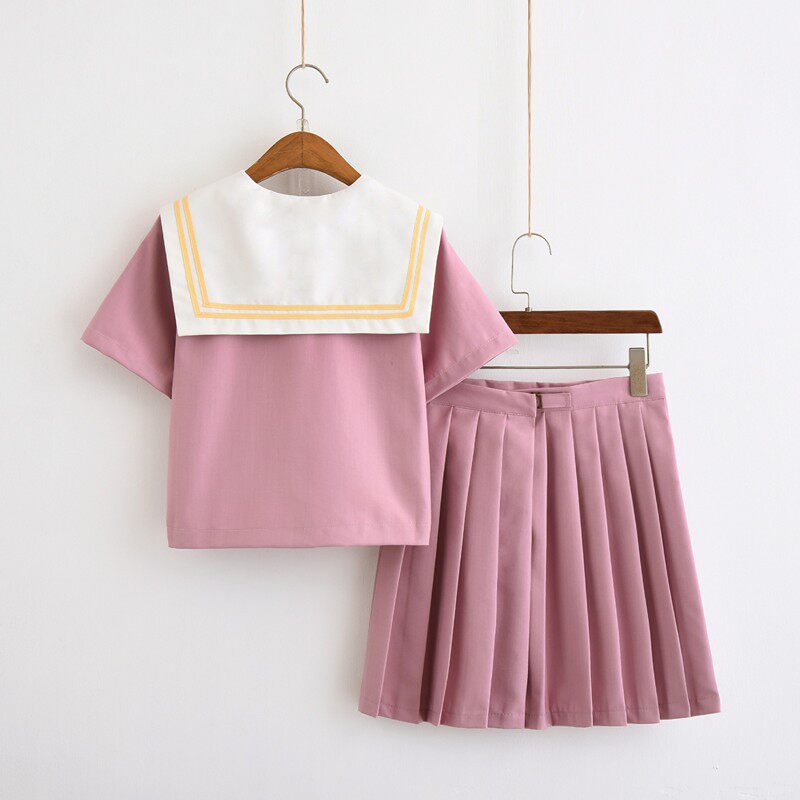 日本套装秋季学院粉色二本水手正统学生校服