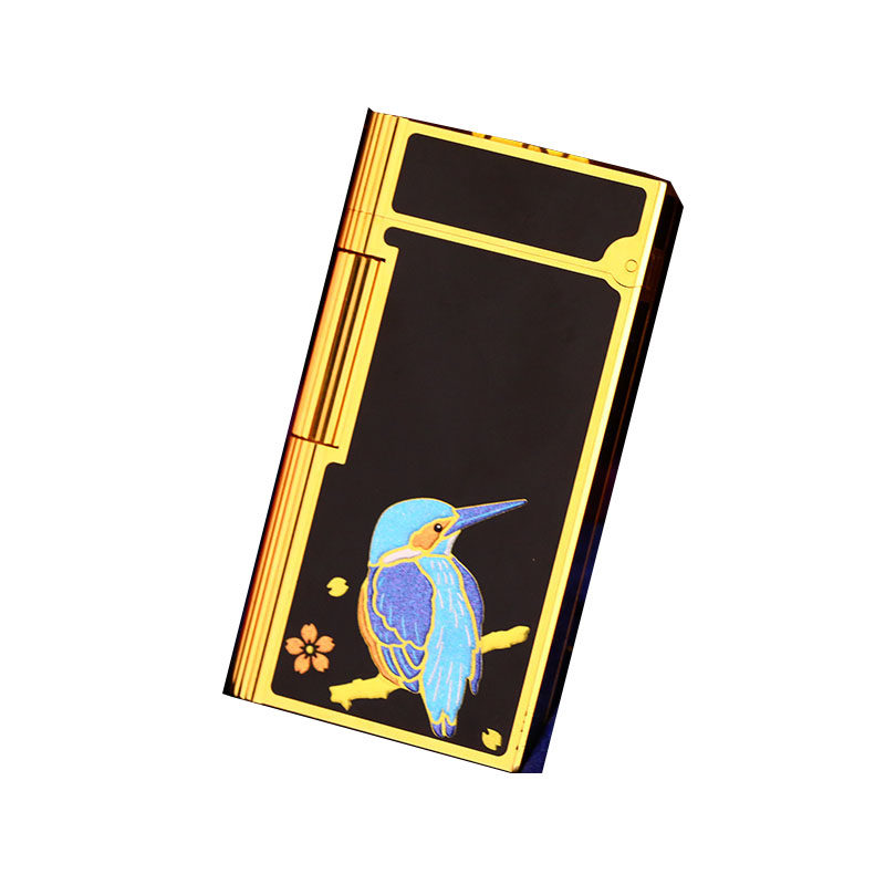 3折即刻cda凯兰帝充气打火机黑色漆面时绘翠鸟其它品牌打火机