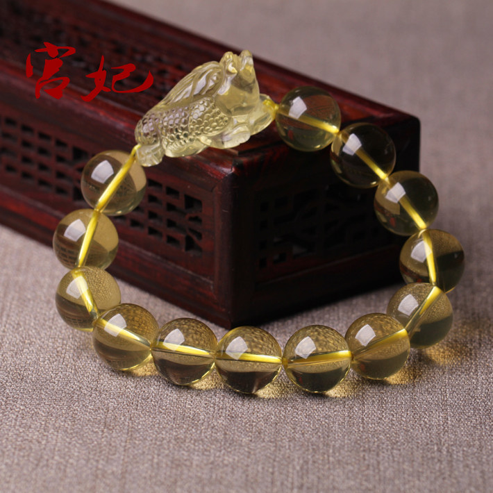 金蟾手链天然黄水晶本命年红绳吉祥物三蟾赐瑞赐福手链