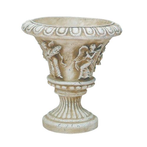 花盆热卖欧式罗马仿石石膏天使浮雕石料婚纱花盆