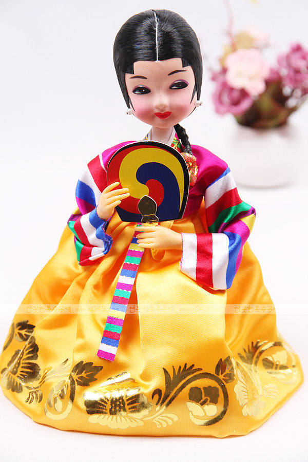 韩国原装进口韩服娃娃工艺摆设扇子女单hp01574朝鲜族