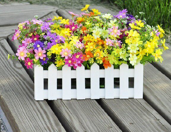 仿真绢花皱菊28头野菊栅栏小把花插插花仿真花