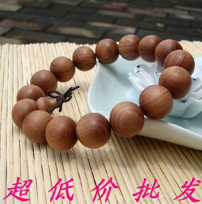正宗收藏非洲檀香香木佛珠手串手14cm14mm念珠茶道佛珠手链
