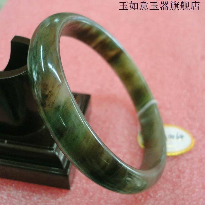 玉如意 南阳独山玉手镯老坑透水曙色天蓝料南阳独玉镯子扁条手镯