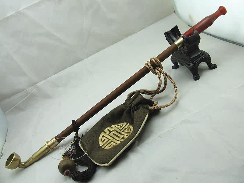 正品旱烟袋旱烟烟嘴玛瑙烟锅精黄烟袋烟斗黄檀烟斗