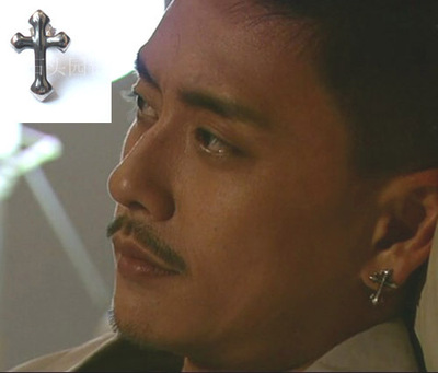 定制潜行狙击黄宗泽宗泽苏星柏十字架男士复古单只耳钉