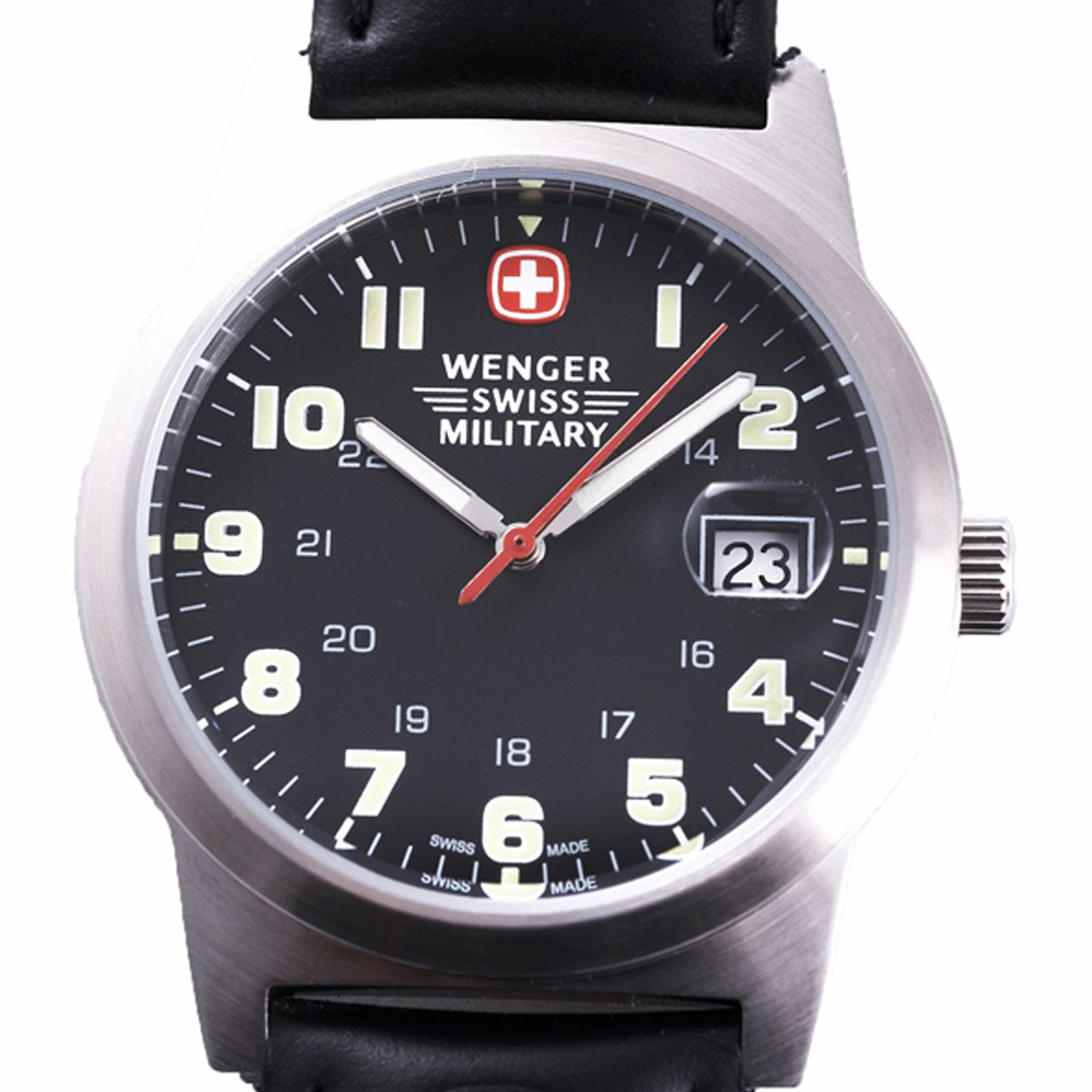 瑞士威戈夏季透气黑色夜光日期男士手表军表瑞士腕表