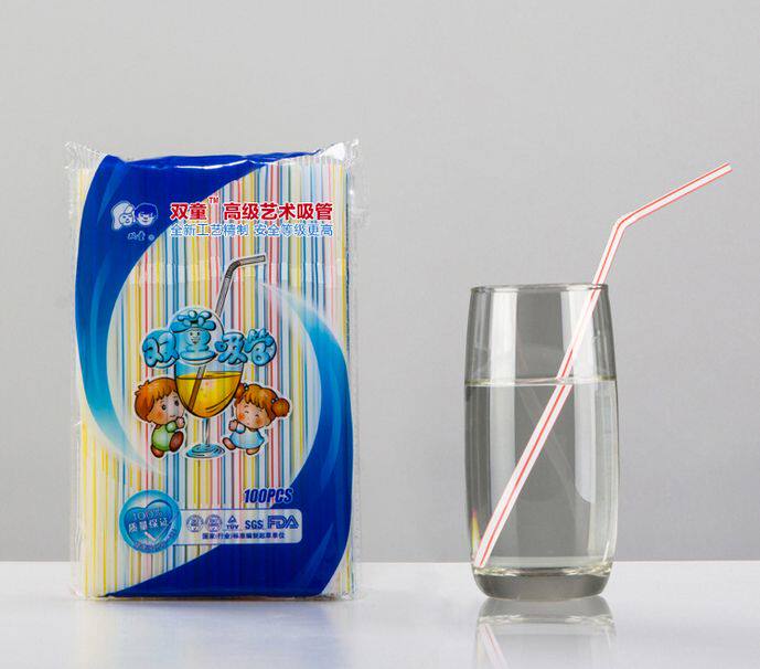 吸管双童100支艺术短弯豆浆牛奶果汁产妇月子吸管