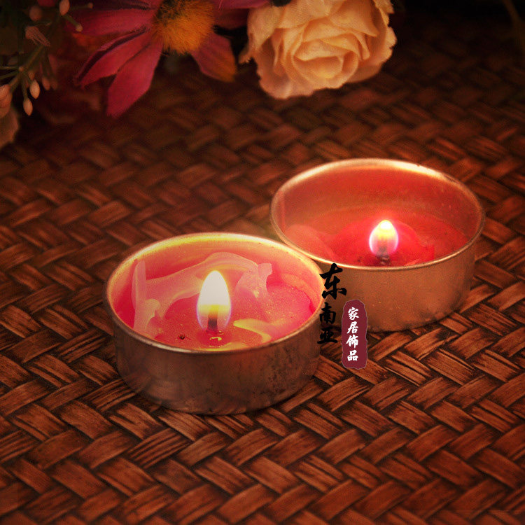 蜡烛泰国手工香薰进口小花花朵套装无烟创意香薰蜡烛