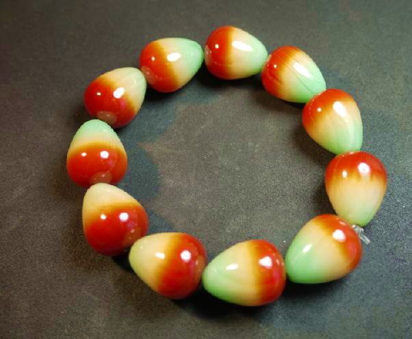 彩色中东贵族蜜蜡黄白3色丝蜡大水水滴手串手链