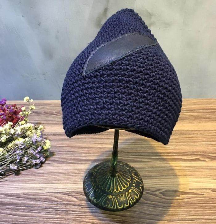 丁家同秋冬新款亚麻毛线帽厚织拼编织棉麻三角帽子