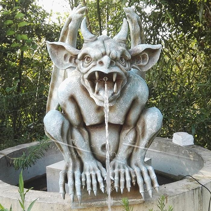 摆件异域风情石像鬼长翅膀滴水水嘴怪兽雕塑塑像摆件