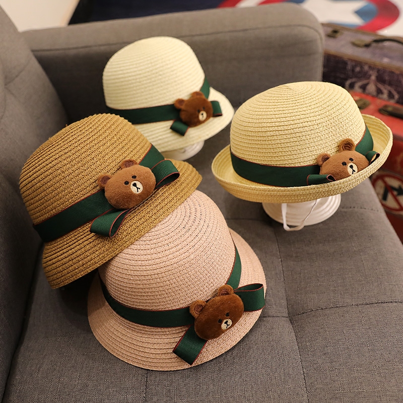 儿童渔夫凉帽小孩草帽童帽韩版女童2岁遮阳帽帽子