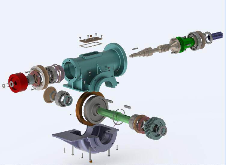 蜗轮蜗杆齿轮箱详细三维建模模型机械设计经典其它设计服务