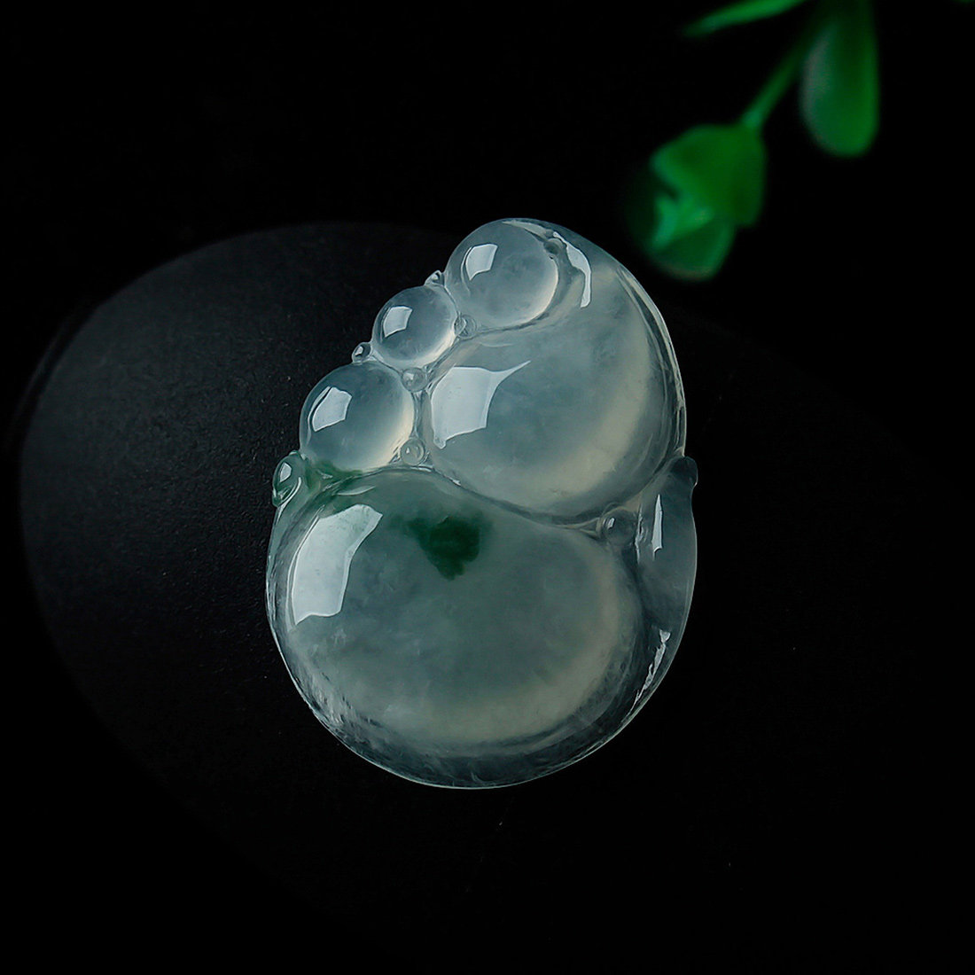 葫芦吊坠老坑高冰种通透光带翡翠玉佩精工颈饰