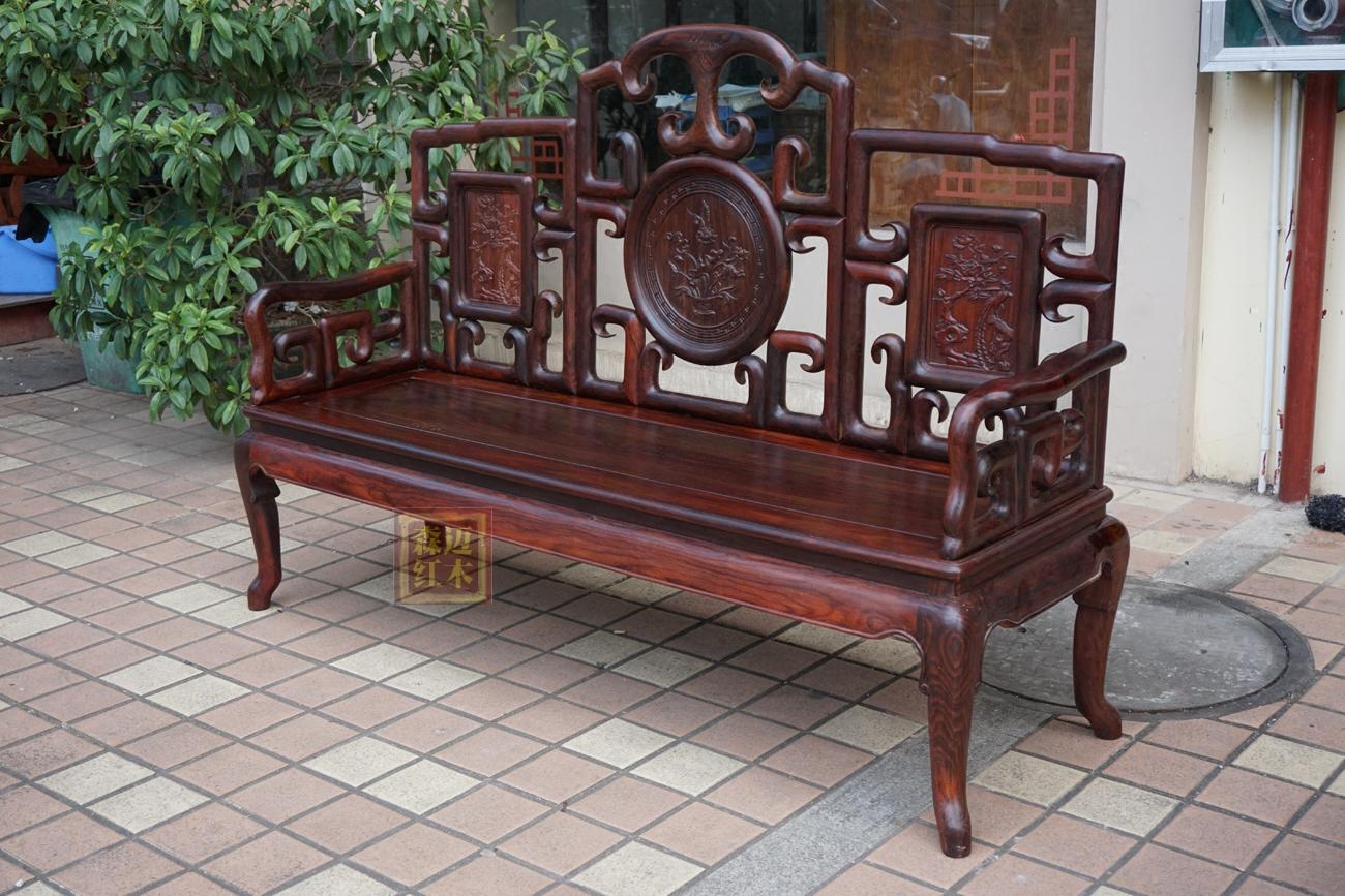 森迈老挝大红酸枝太师椅沙发勾椅沙发八件套加厚独板交趾黄檀