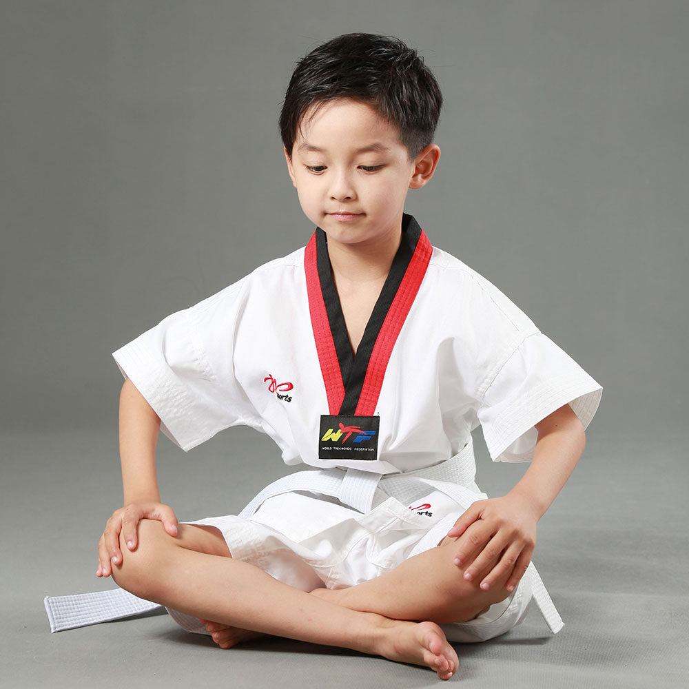 跆峰夏季短袖短裤跆拳道纯棉儿童男孩跆拳道服