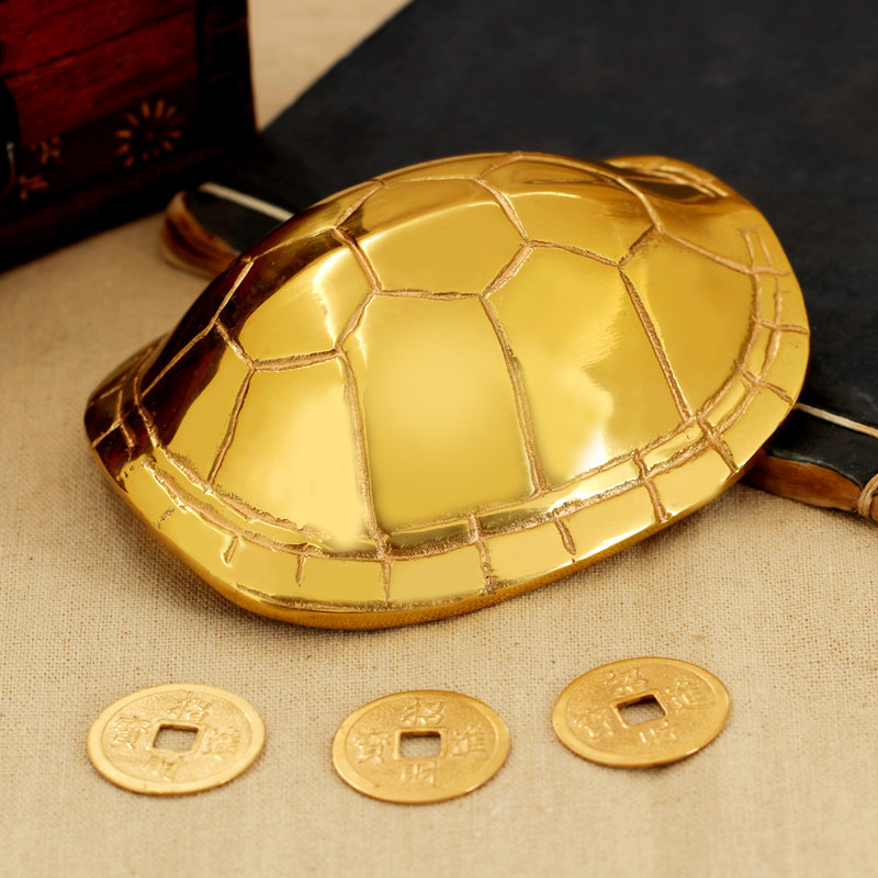 聚缘阁六爻工具黄铜乌龟壳摆件周易八卦易经用品摆件