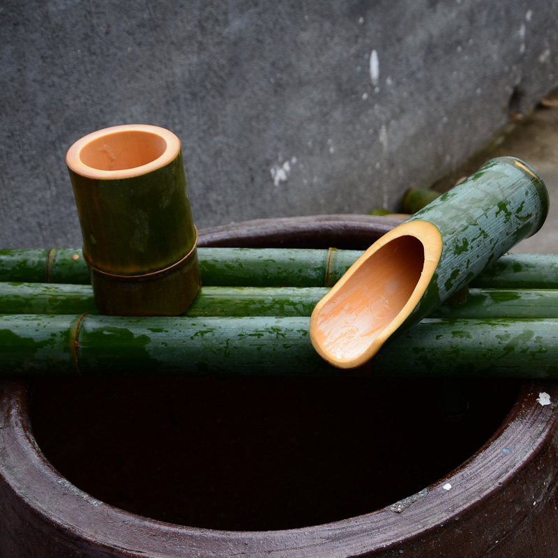 鱼缸竹制流水新鲜楠竹手工手工制制作喷泉过漏喷泉