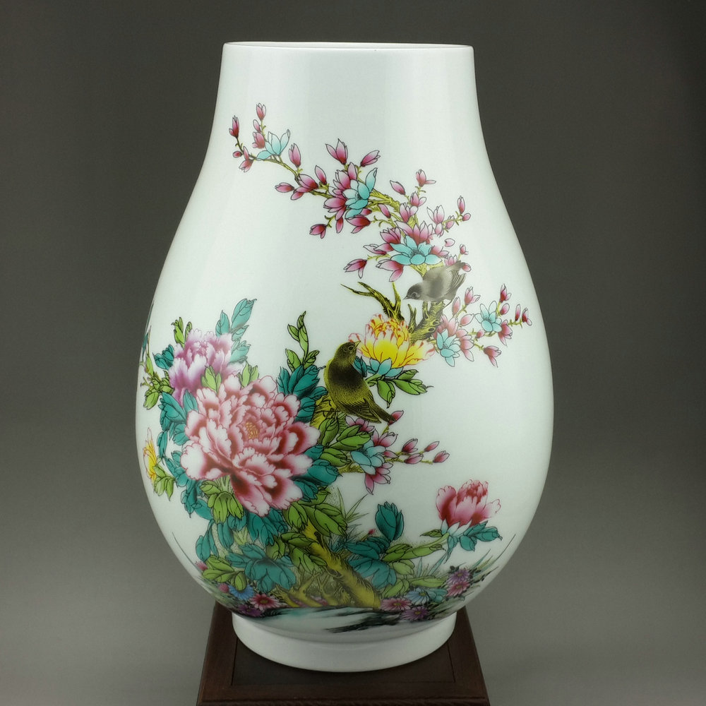 景德镇陶瓷花瓶名家大号粉彩瓷瓶家居礼品客厅瓷器花瓶