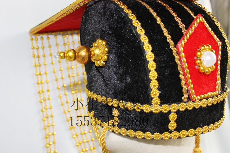 帽子秦始皇戏曲平顶顶冠cos玄冠汉服龙王阎王帽子