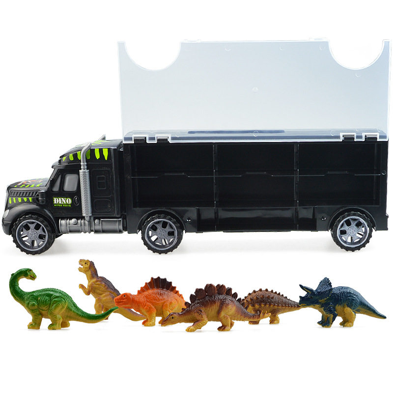恐龙运输车大货车集装箱卡车模型车收纳箱儿童玩具车模型男孩礼物