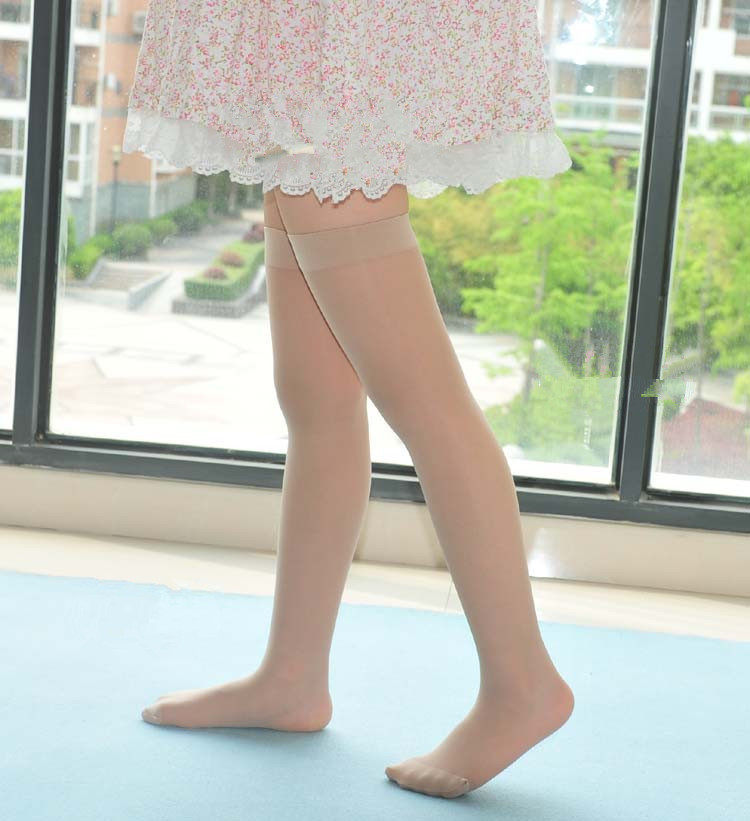 筒袜中筒男女儿童夏薄款透肉天鹅绒长筒女童肉色儿童袜子016岁