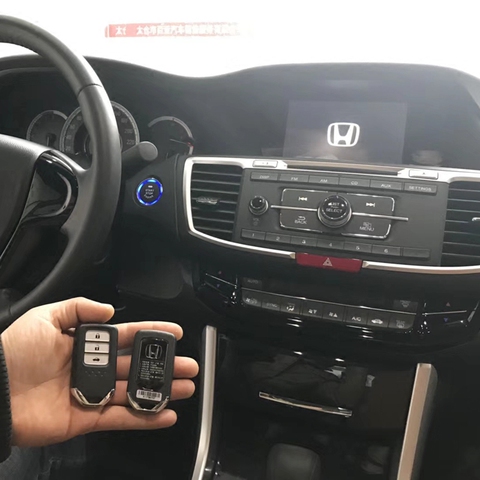 康庚汽车用品:本田雅阁九代半95改装一键启动无钥匙进入手机控车遥控