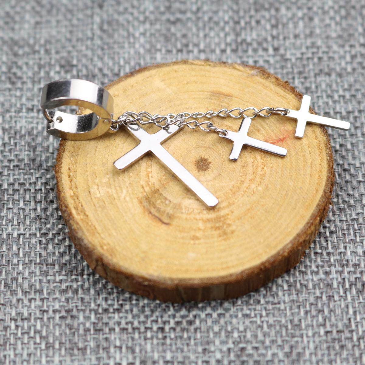 钛钢耳环耳扣十字架男生款士耳钉耳饰饰品耳钉