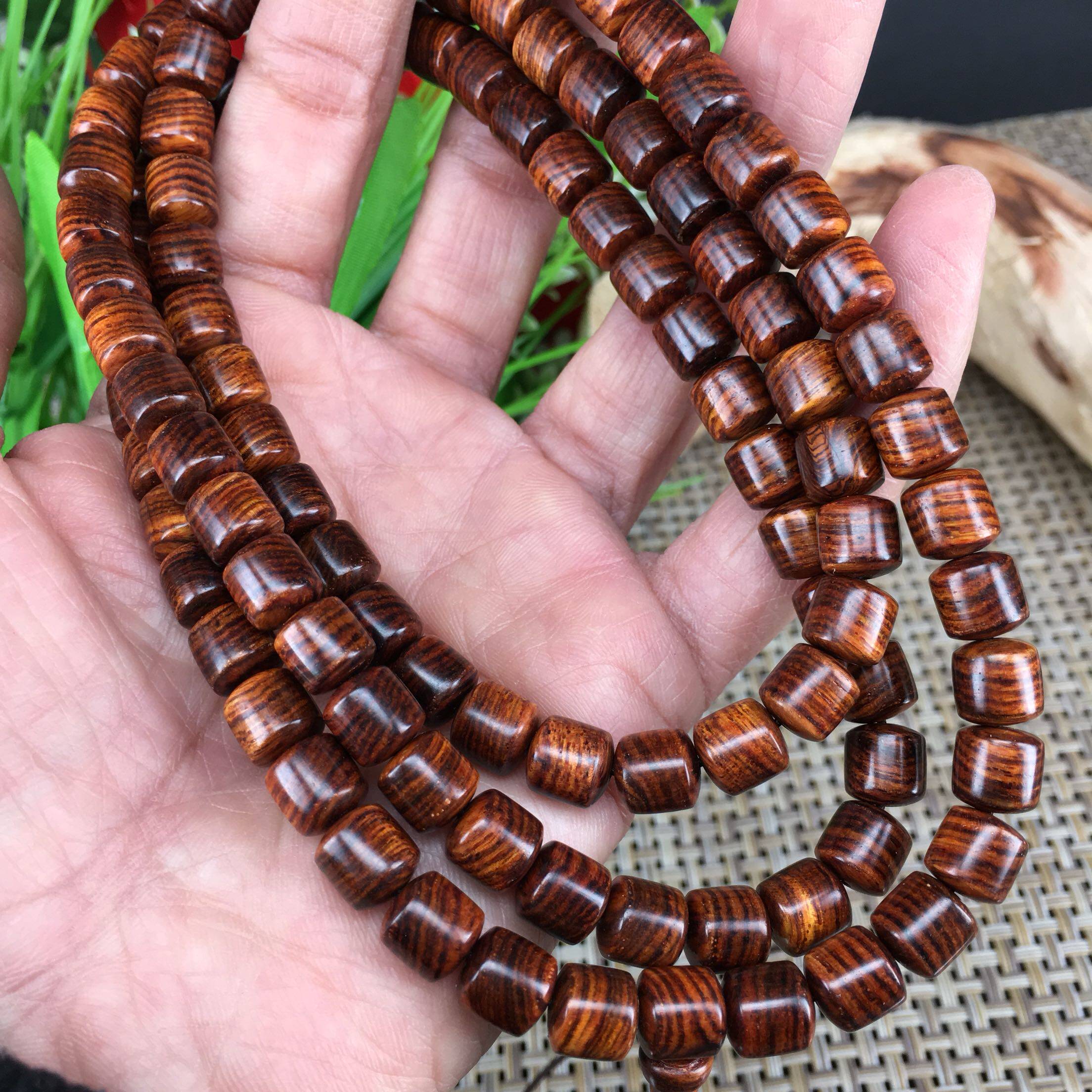 正宗黄花梨虎皮纹油梨老鬼脸鬼眼手佛珠念珠108颗手串