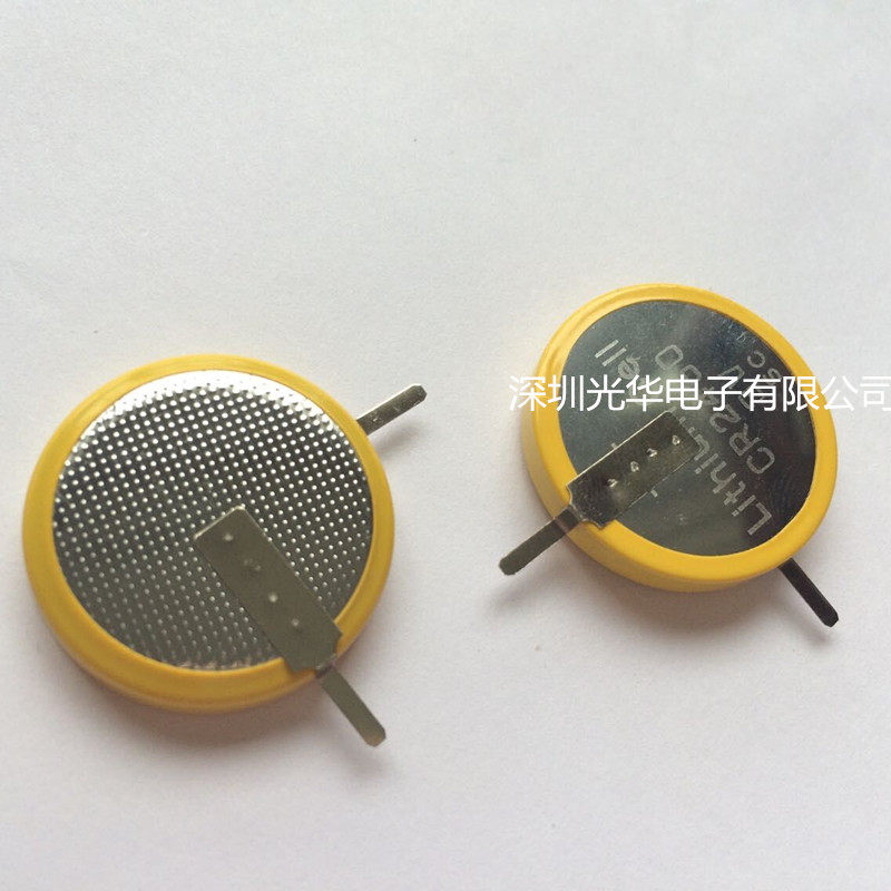 电池厂家直销cr2450lir2450焊脚两脚贴片90度角引脚纽扣电池
