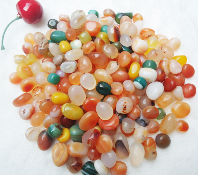 雨花石原石天然鹅卵石园艺五彩五彩石石头彩色小石其它园艺用品