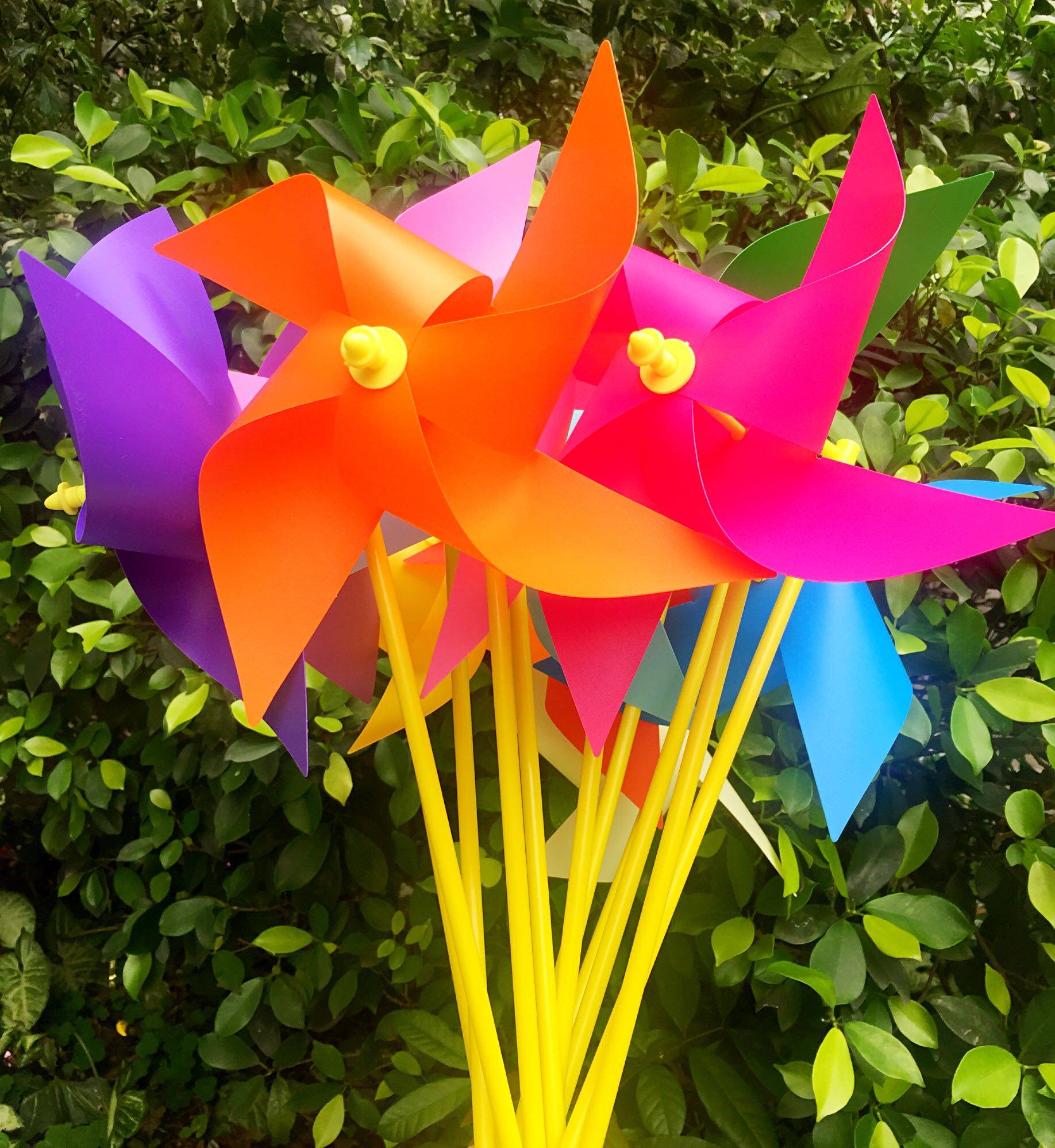 风车新鸿40cm四角大号纯色红色蓝色粉紫白色风车