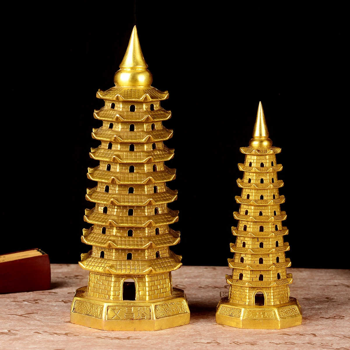 风水阁全铜9层文昌塔摆件九层办公室办公桌书房家居装饰摆件