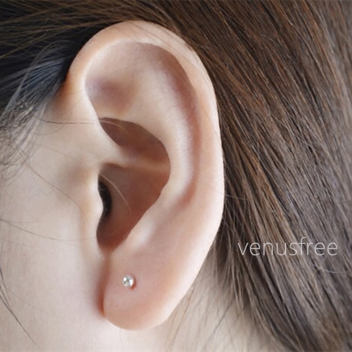 vf定制繁星星超纯银豆豆耳针耳钉耳棍不掉耳钉